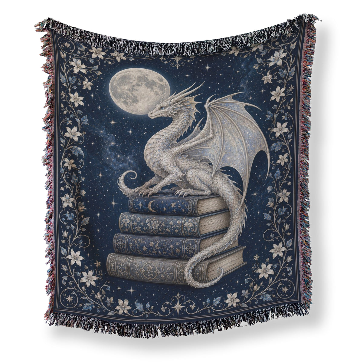 Silver Moon Dragon Blanket
