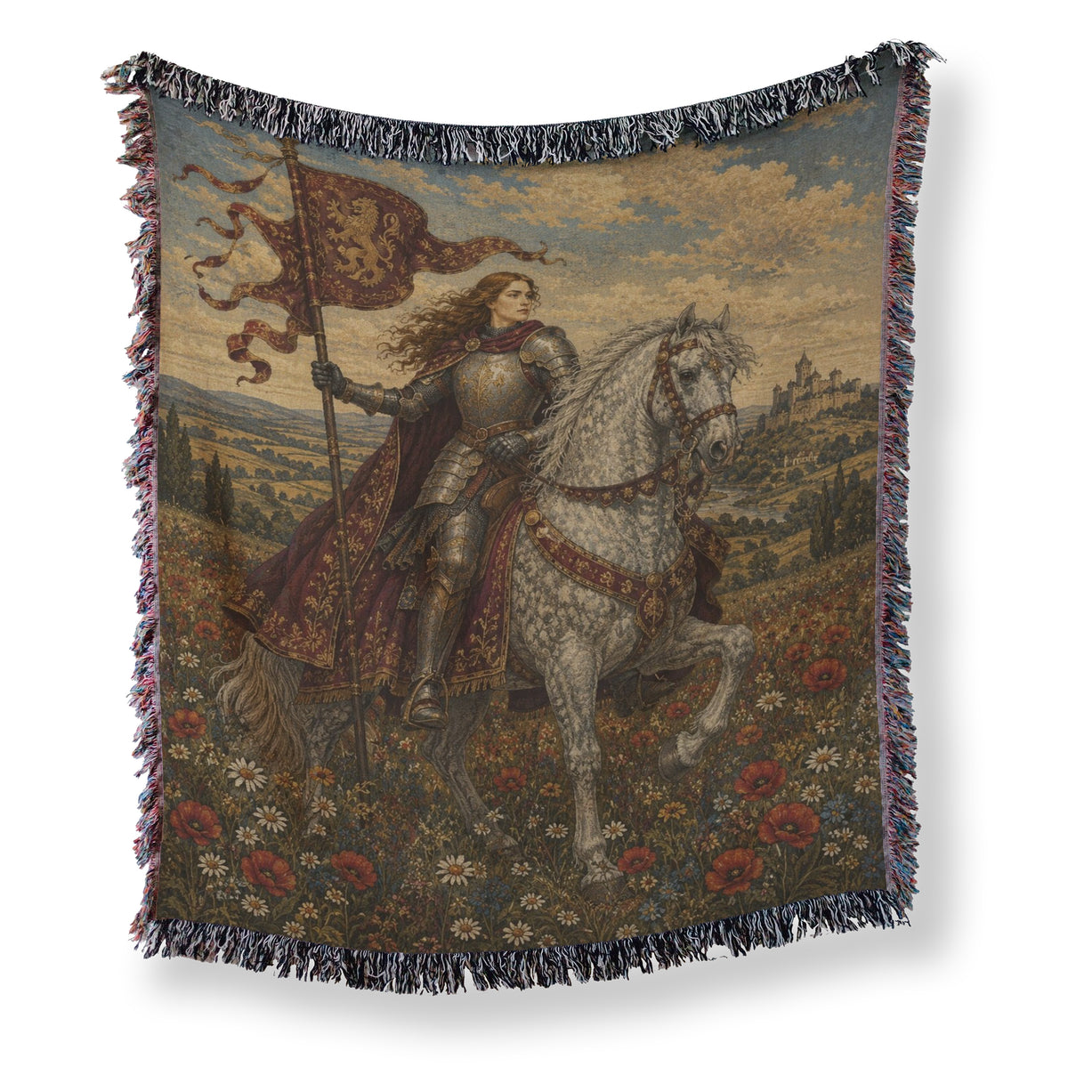 The Lady of the Lion Banner Blanket