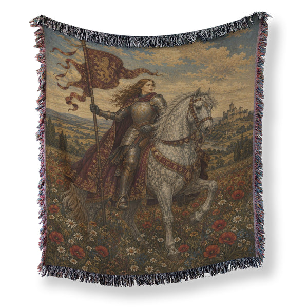 The Lady of the Lion Banner Blanket