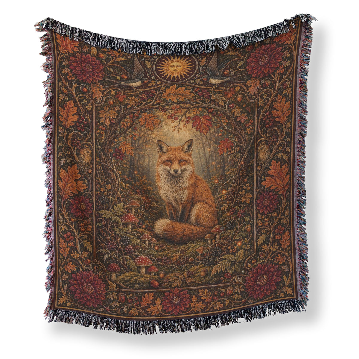 Autumn Woodland Fox Blanket