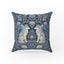 Moonlit Wolves – Blue Botanical Woodland Pillow