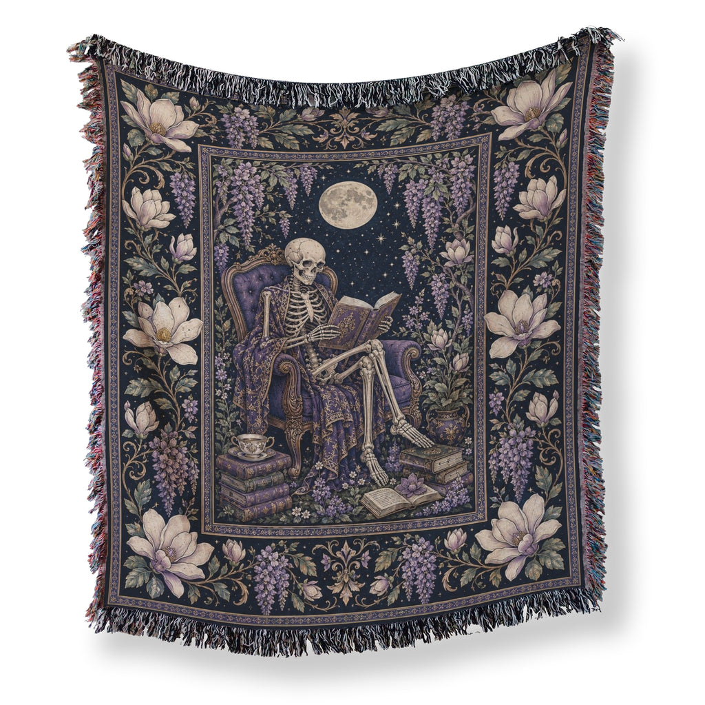 Wisteria Moon Skeleton Reader Blanket