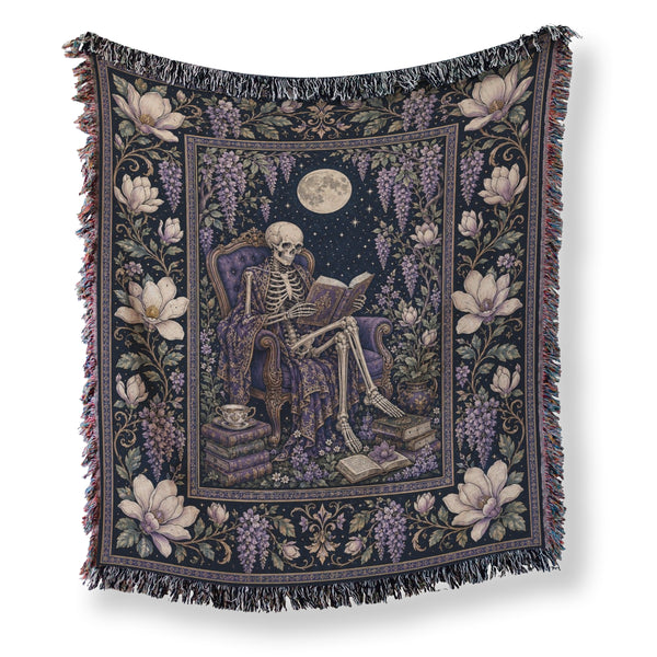 Wisteria Moon Skeleton Reader Blanket