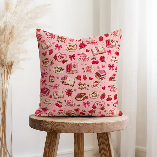 One More Chapter – Pink Book Lover Pillow