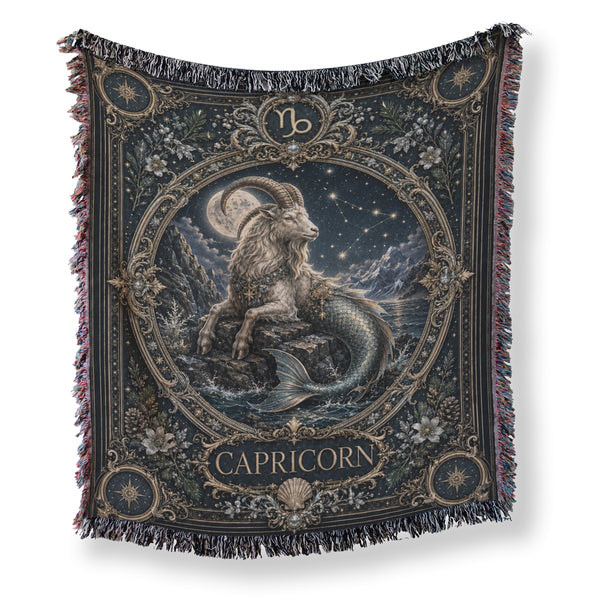 Capricorn Moonlit Sea-Goat Zodiac Blanket