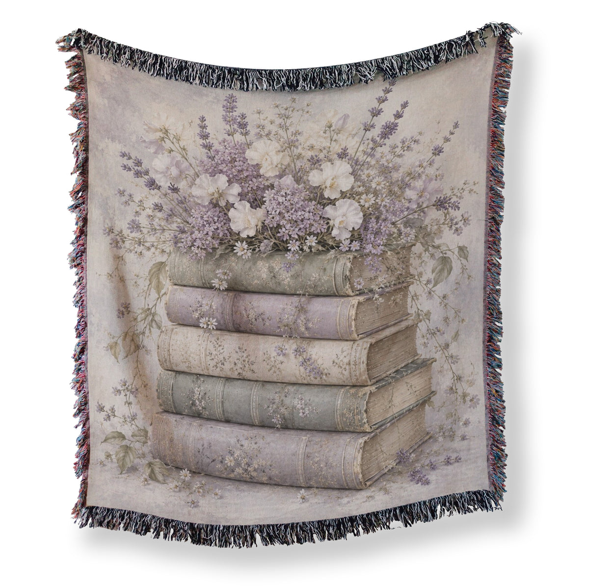 Lavender & Vintage Books Blanket Main image