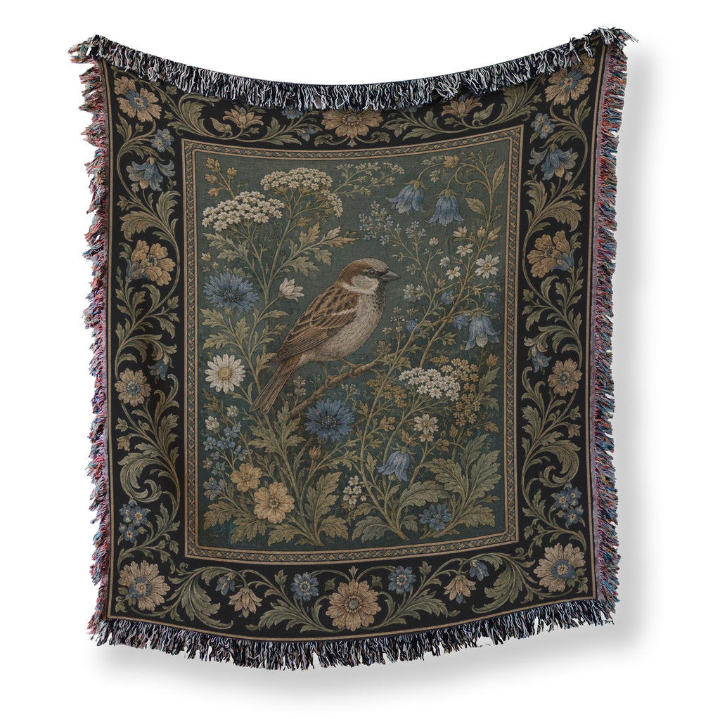 Bluebell Sparrow Tapestry Blanket