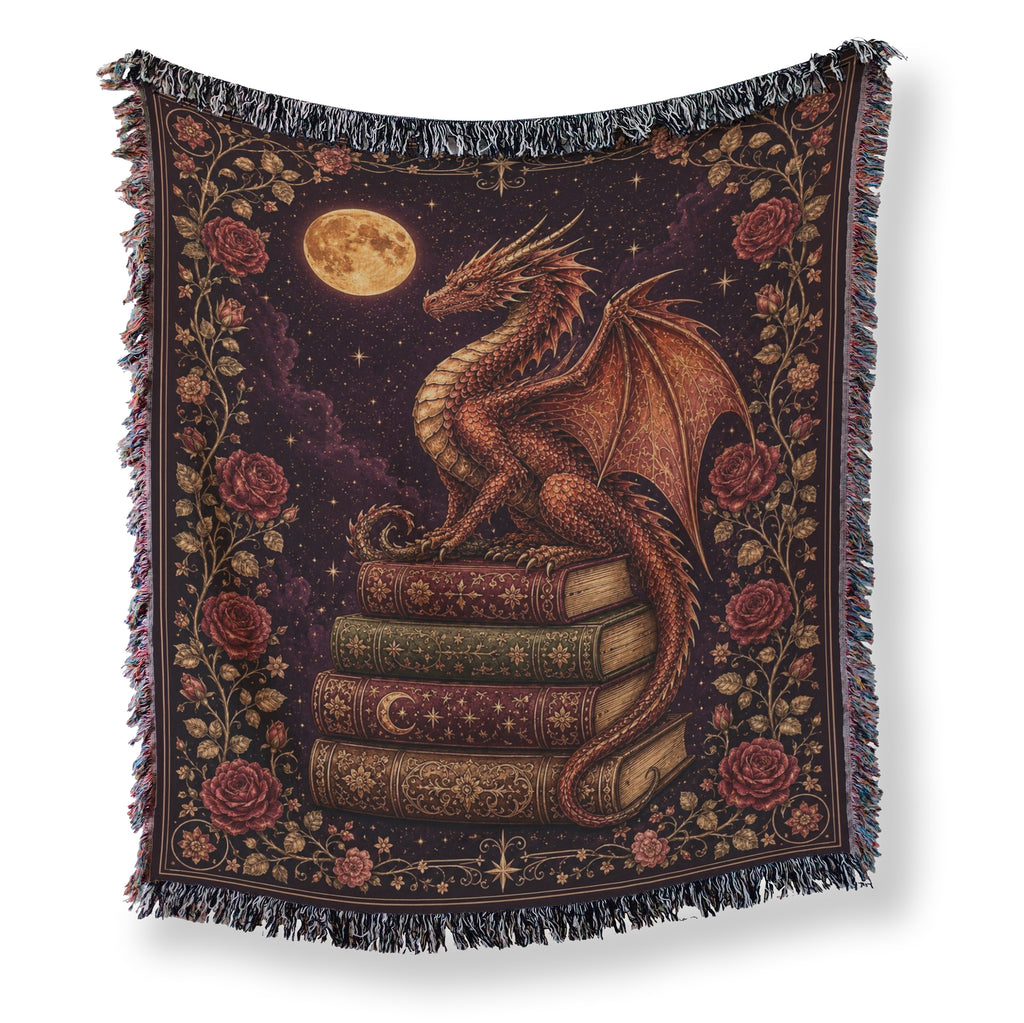 Crimson Moon Dragon Blanket
