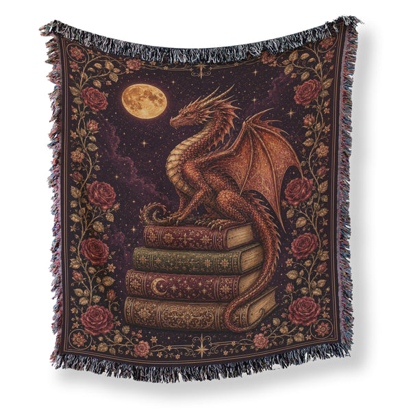 Crimson Moon Dragon Blanket