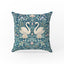 Swan Garden – Ornate Floral Bird Pillow
