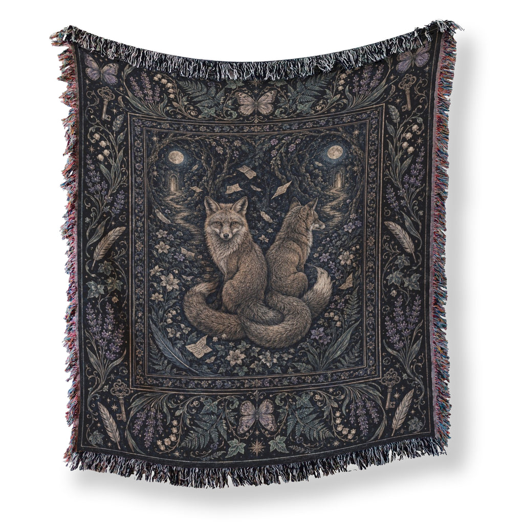 Gemini Twin Foxes Zodiac Blanket