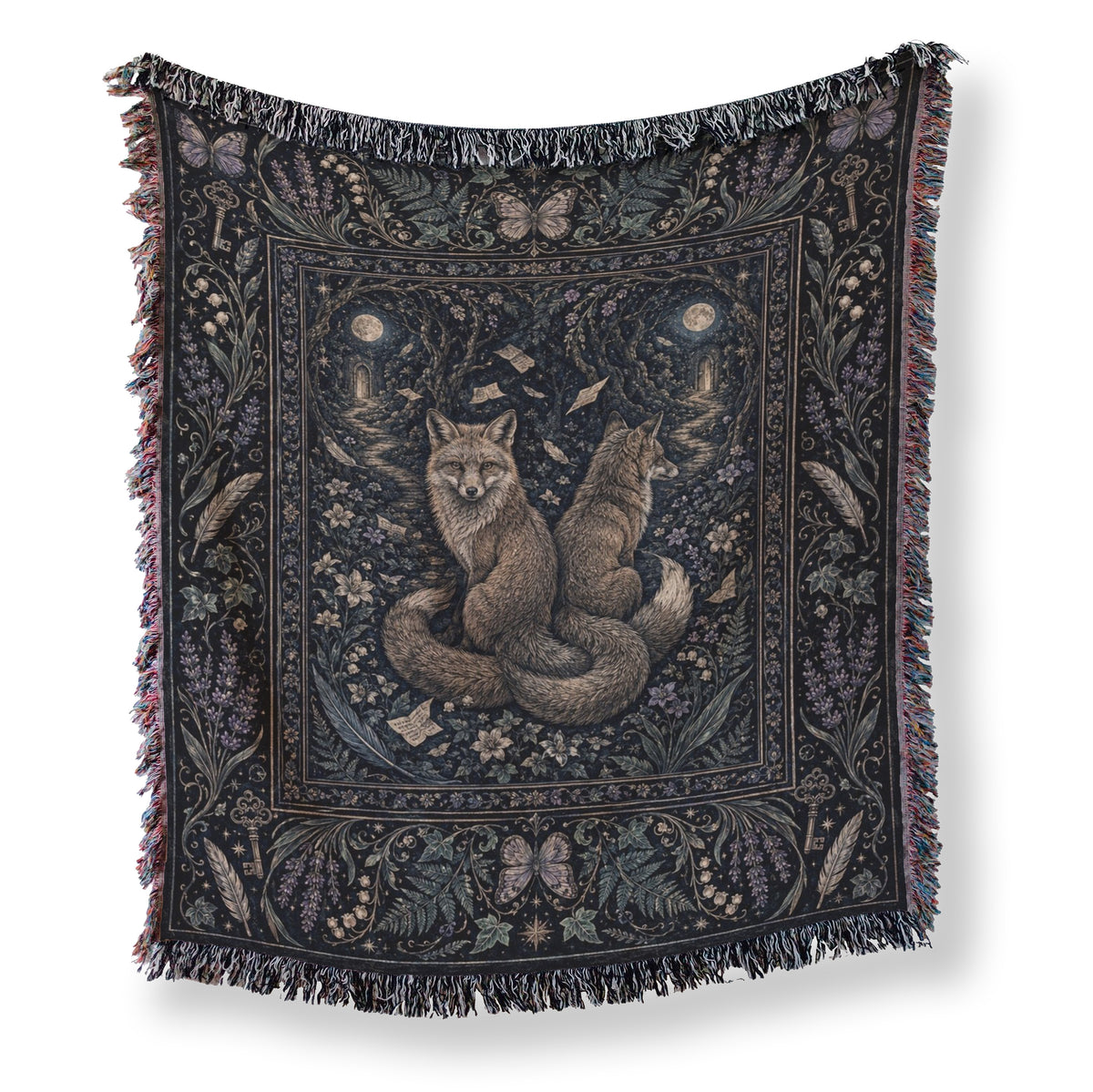 Gemini Twin Foxes Zodiac Blanket