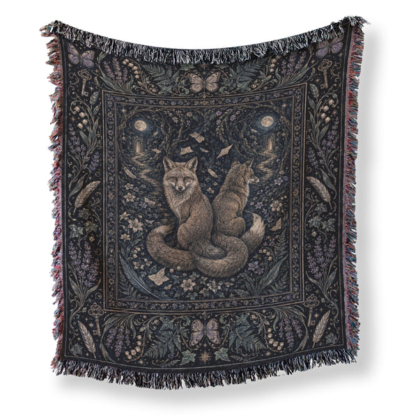 Gemini Twin Foxes Zodiac Blanket