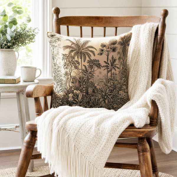 The Botanist’s Jungle – Antique Tropical Botanical Pillow