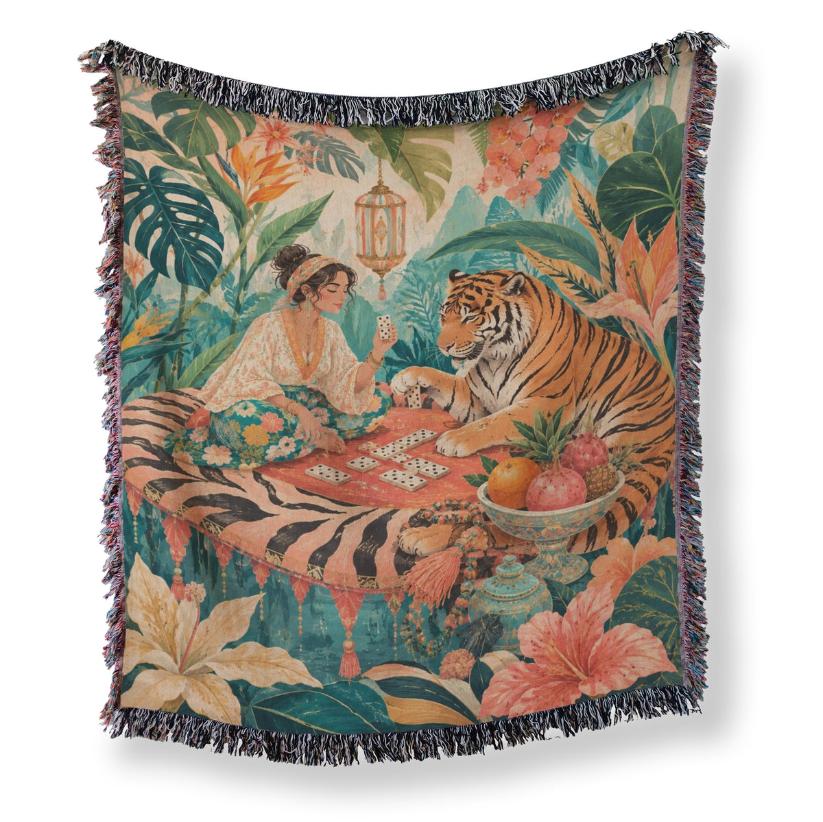 Tiger Card Game Blanket