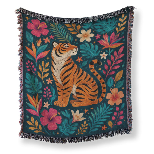 Tropical Tiger Garden Blanket