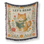 Let's Read Cozy Cat Book Lover Blanket