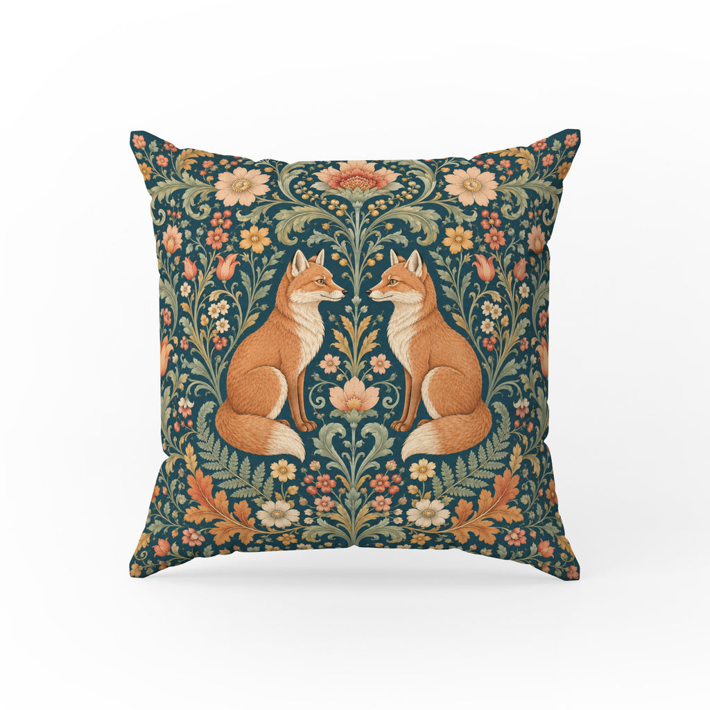 The Fox Garden – Ornate Woodland Floral Pillow