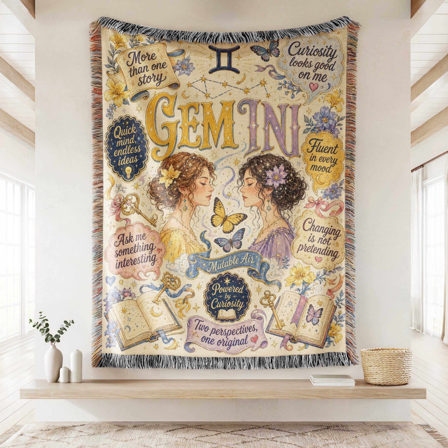 Gemini – Curious Twins Zodiac Blanket Secondary image