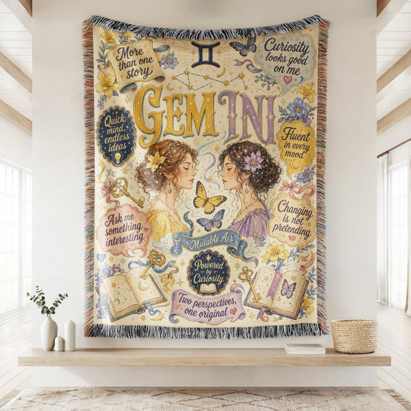 Gemini – Curious Twins Zodiac Blanket