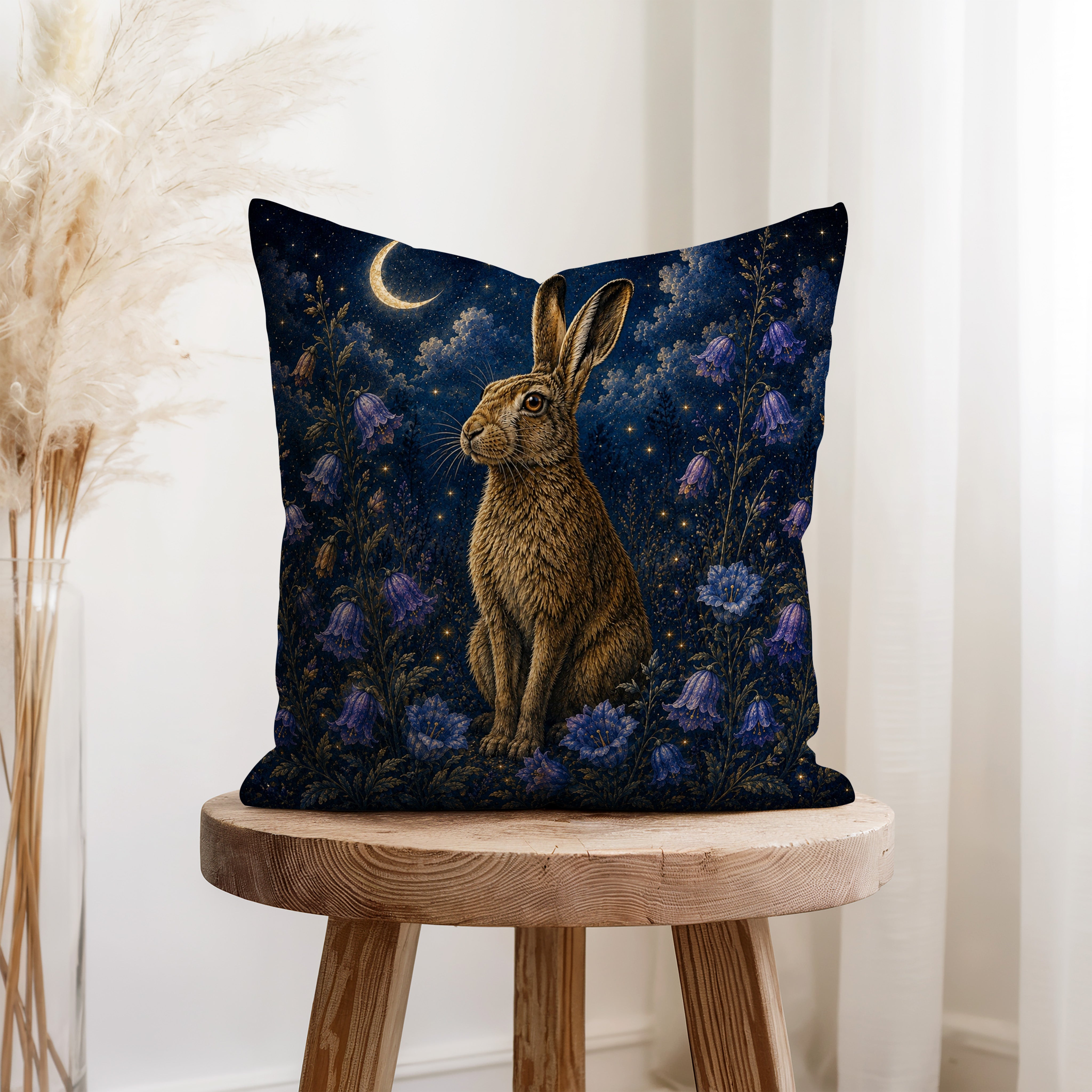The Moonlit Hare – Enchanted Woodland Pillow Secondary image