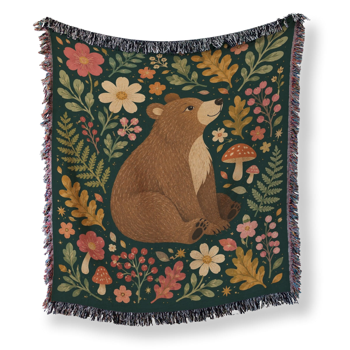 Woodland Bear & Mushroom Blanket Main image