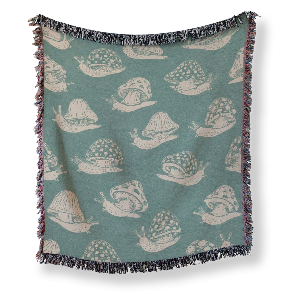 Mushroom Snail Woodland Blanket