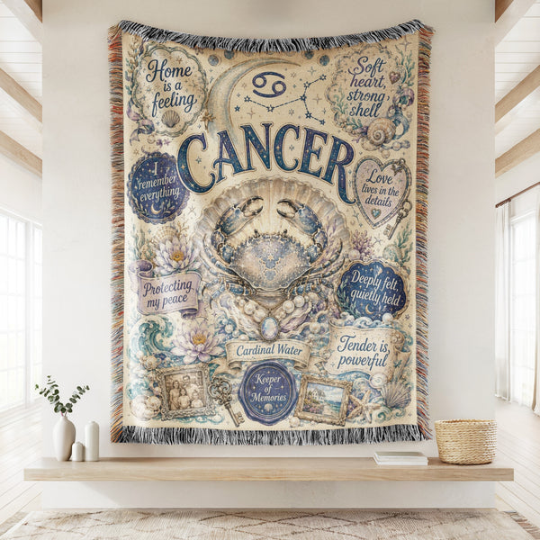 Cancer – Moonlit Sanctuary Zodiac Blanket