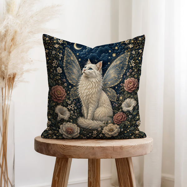 Starlight Familiar – Winged Cat Fairy Pillow