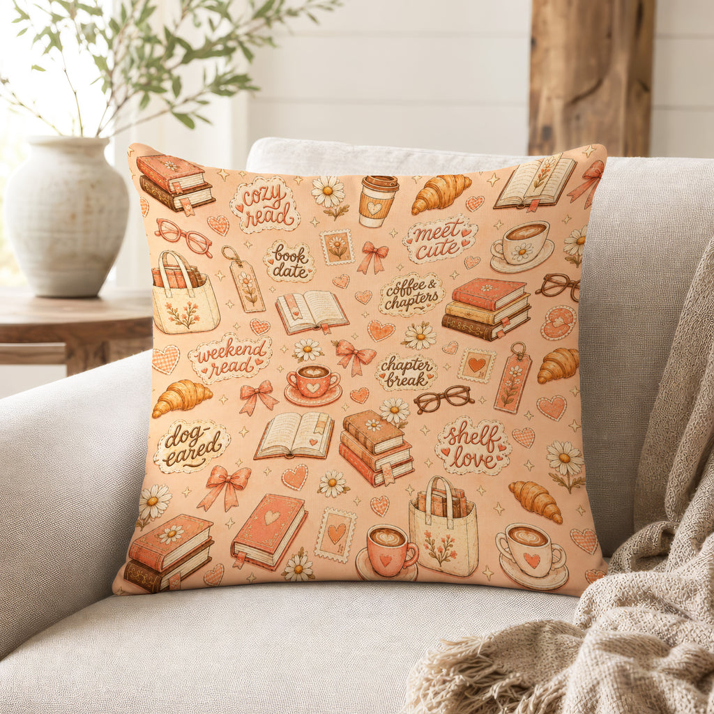 Coffee & Chapters – Cosy Book Lover Pillow
