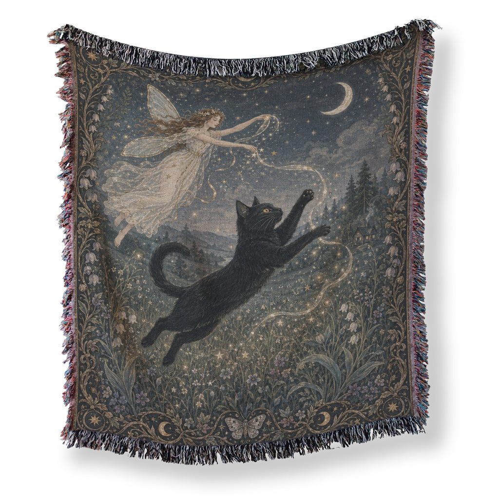 Black Cat Starlight Fairy Blanket