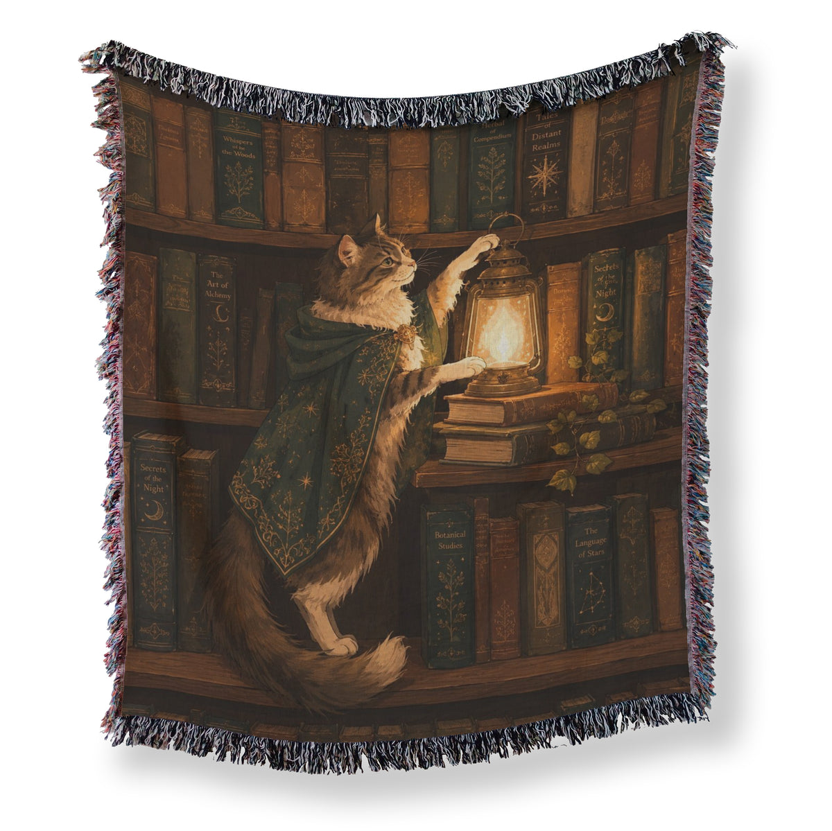 The Lantern Cat Librarian Blanket