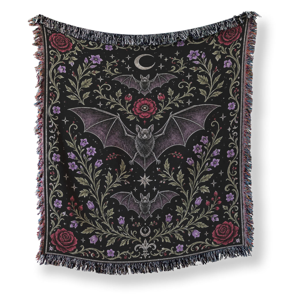 Moonlit Bat Garden Blanket