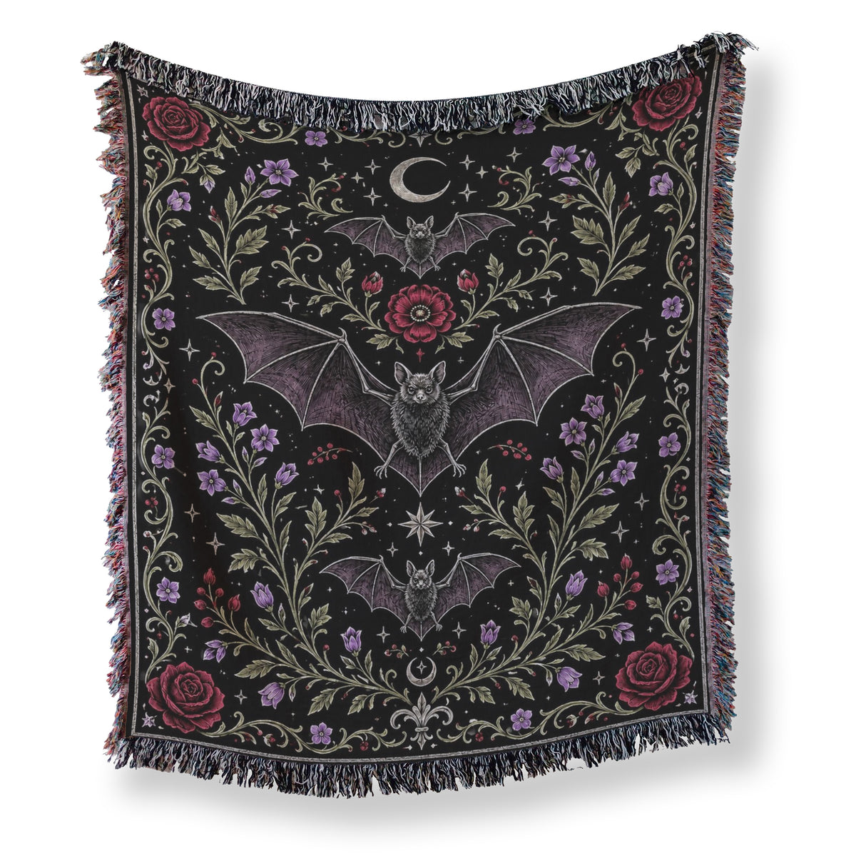 Moonlit Bat Garden Blanket