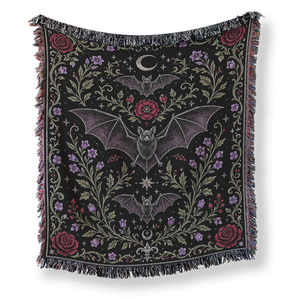 Moonlit Bat Garden Blanket