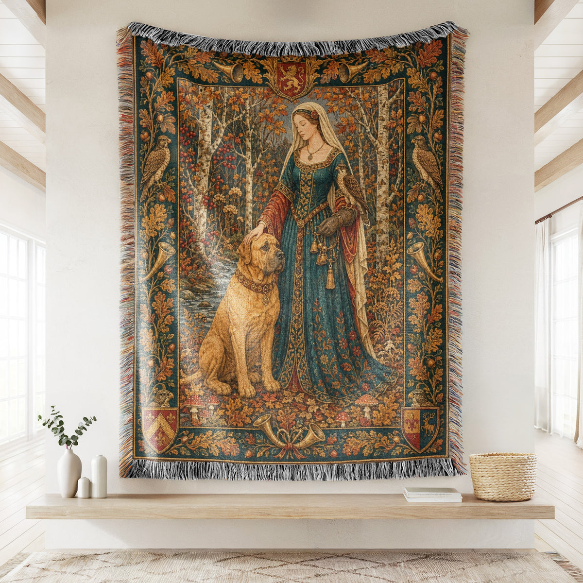 The Lady, Hound & Falcon Blanket