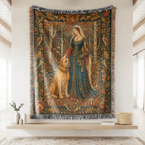 The Lady, Hound & Falcon Blanket