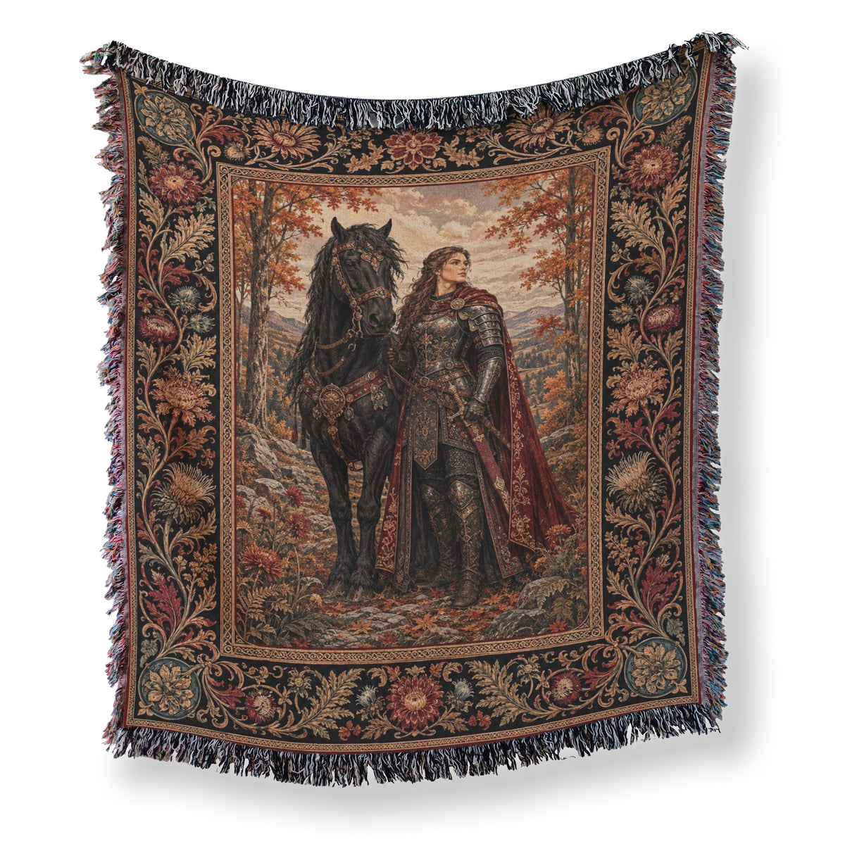 The Autumn Rider & Black Steed Blanket Main image