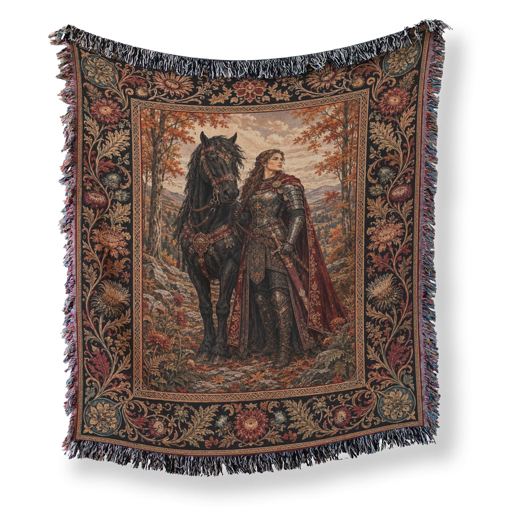 The Autumn Rider & Black Steed Blanket