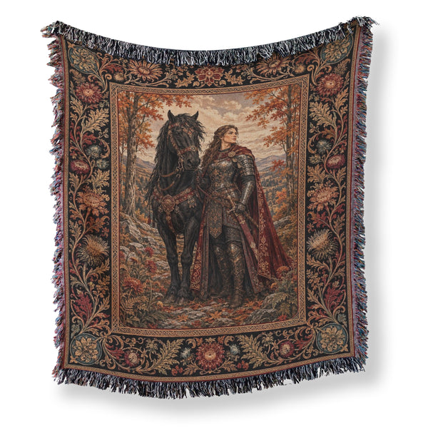 The Autumn Rider & Black Steed Blanket