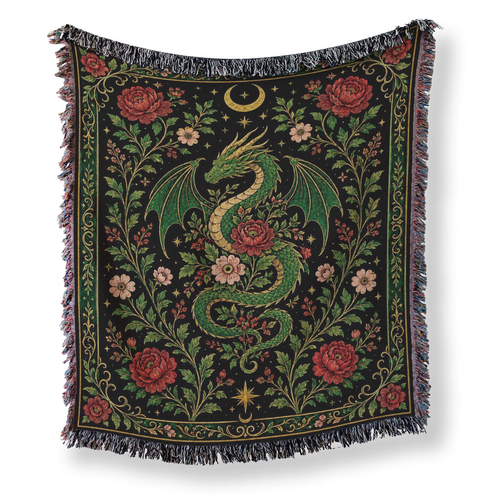 Emerald Dragon Rose Garden Blanket