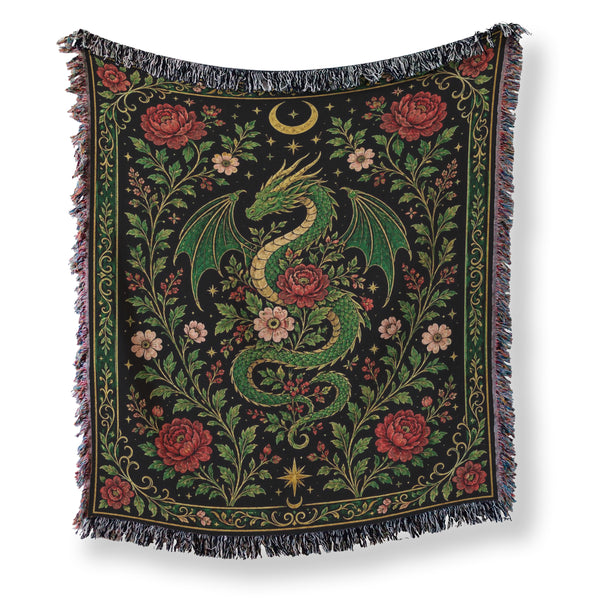 Emerald Dragon Rose Garden Blanket