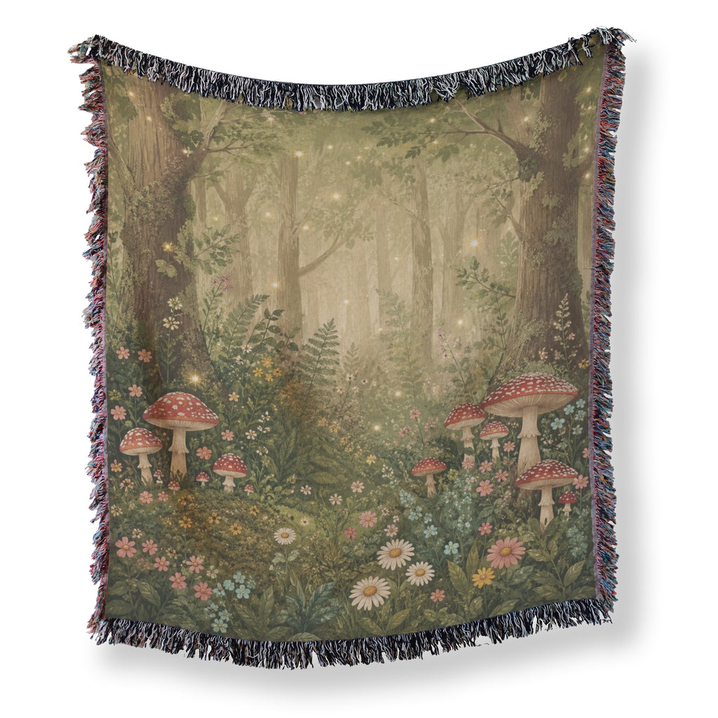 The Fairylight Mushroom Meadow Blanket