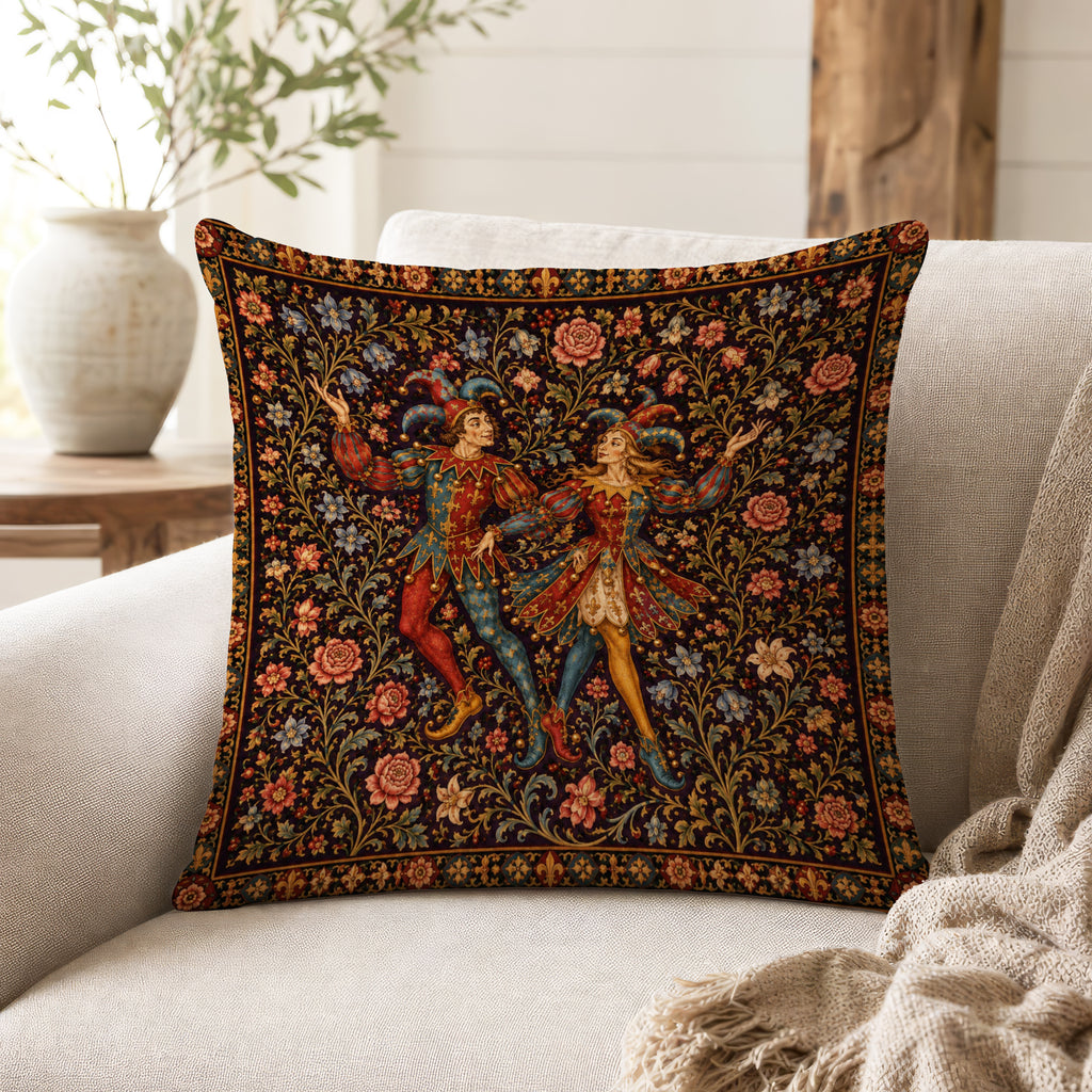 The Court Jesters – Medieval Tapestry Pillow