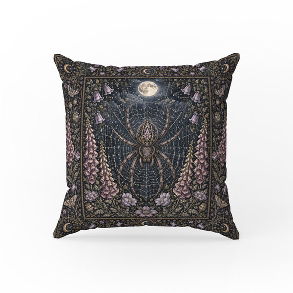 Moonweb – Gothic Spider Floral Pillow