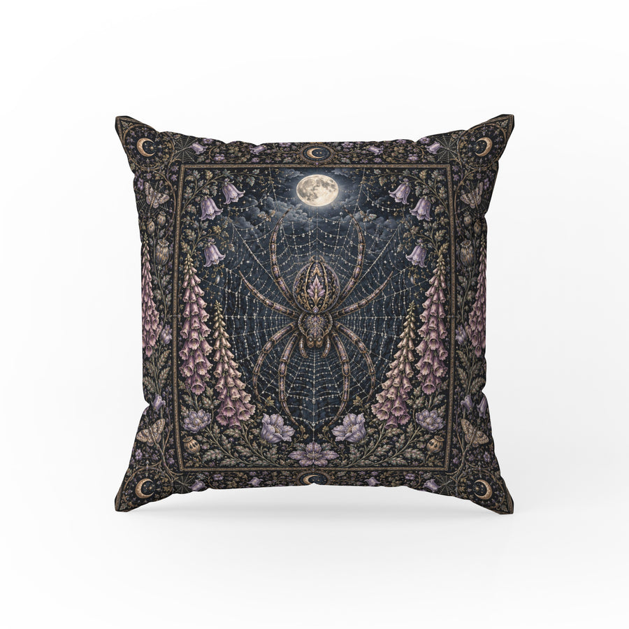 Moonweb – Gothic Spider Floral Pillow