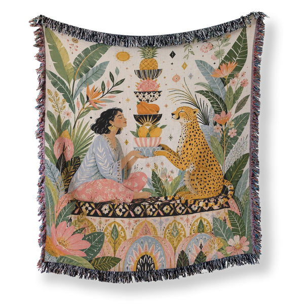 Cheetah Tropical Garden Blanket