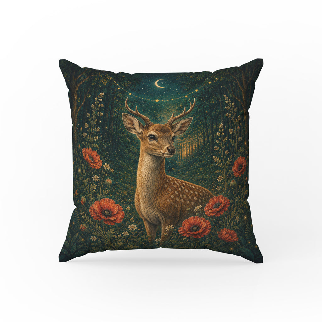 The Moonlit Fawn – Enchanted Woodland Pillow