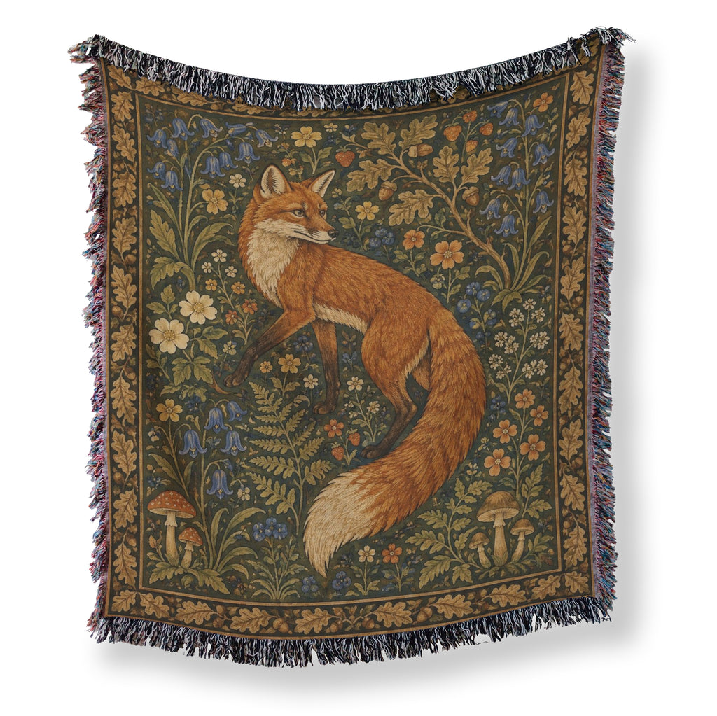 The Fox of the Bluebell Wood Blanket