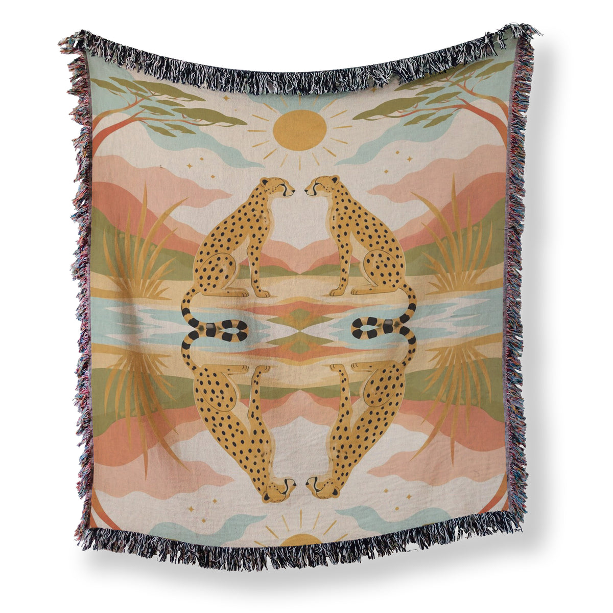Sunset Cheetah Reflection Blanket Main image